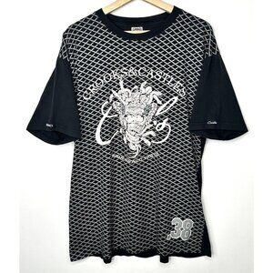 CROOKS & CASTLES Mens T Shirt HONOR AMOUNG THIEVES Short Sleeves Black Size XL